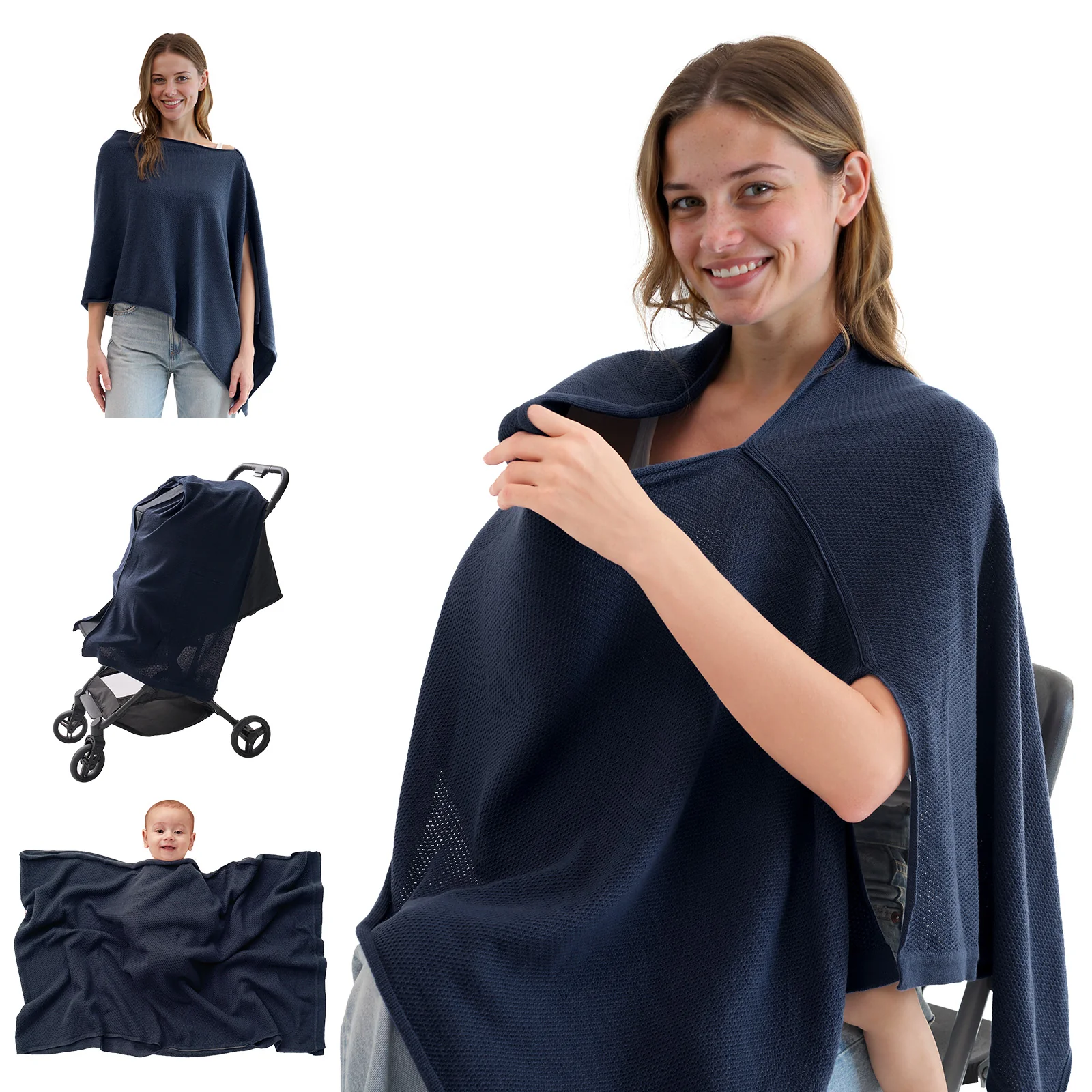 Momcozy Chusta do Karmienia - Miękkie, Oddychające, Wielofunkcyjne Ponczo Zapewniające Prywatność - Image 24