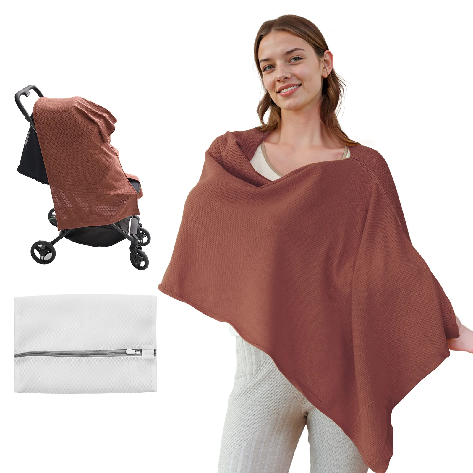 Momcozy Chusta do Karmienia - Miękkie, Oddychające, Wielofunkcyjne Ponczo Zapewniające Prywatność - Image 7