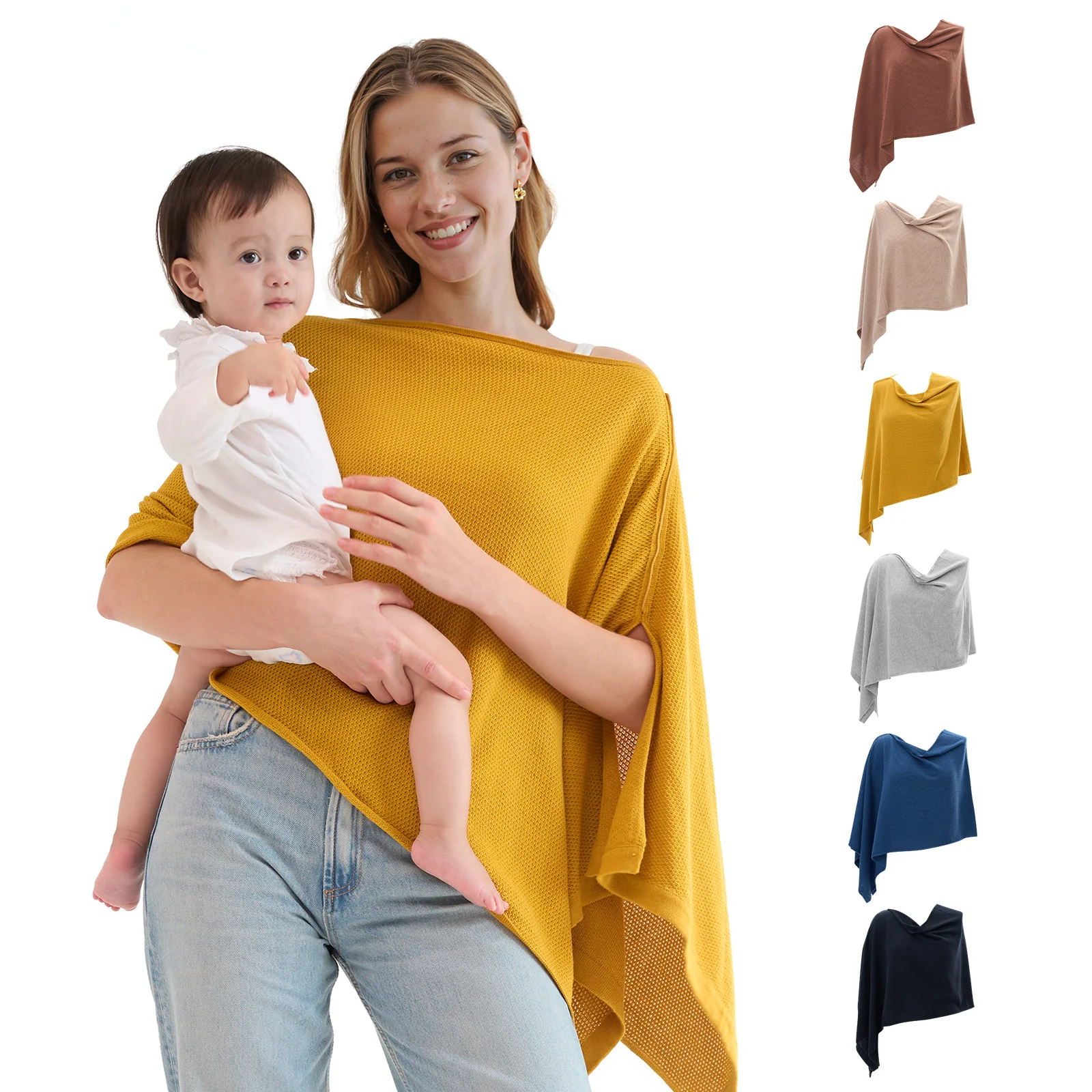 Momcozy Chusta do Karmienia - Miękkie, Oddychające, Wielofunkcyjne Ponczo Zapewniające Prywatność - Image 11
