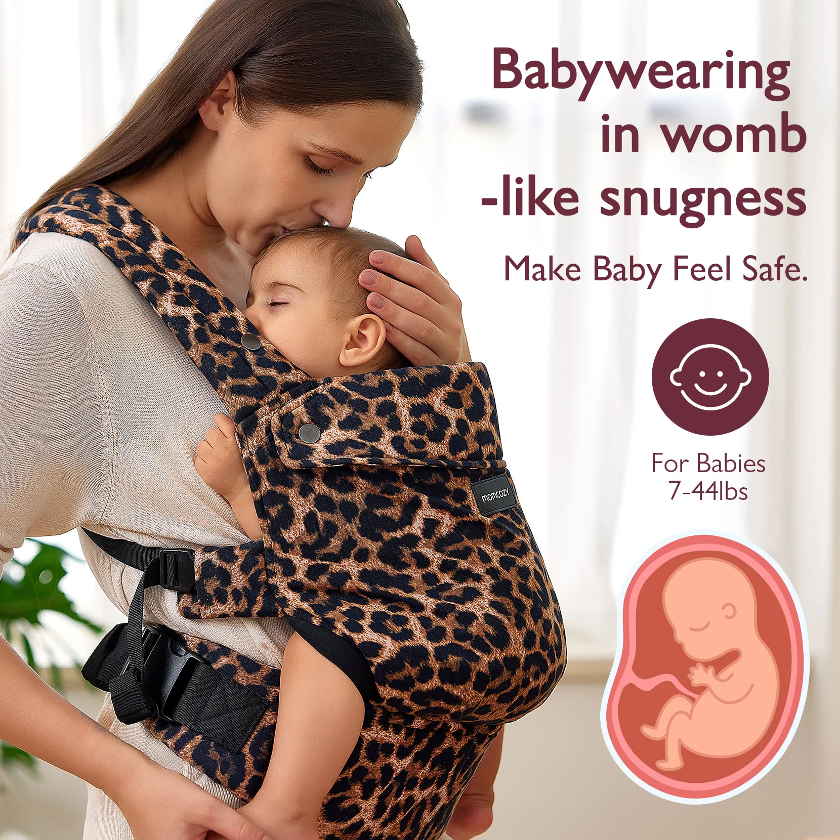Momcozy PureHug Nosidełko dla Dzieci - Kolor Lamparta - Image 3