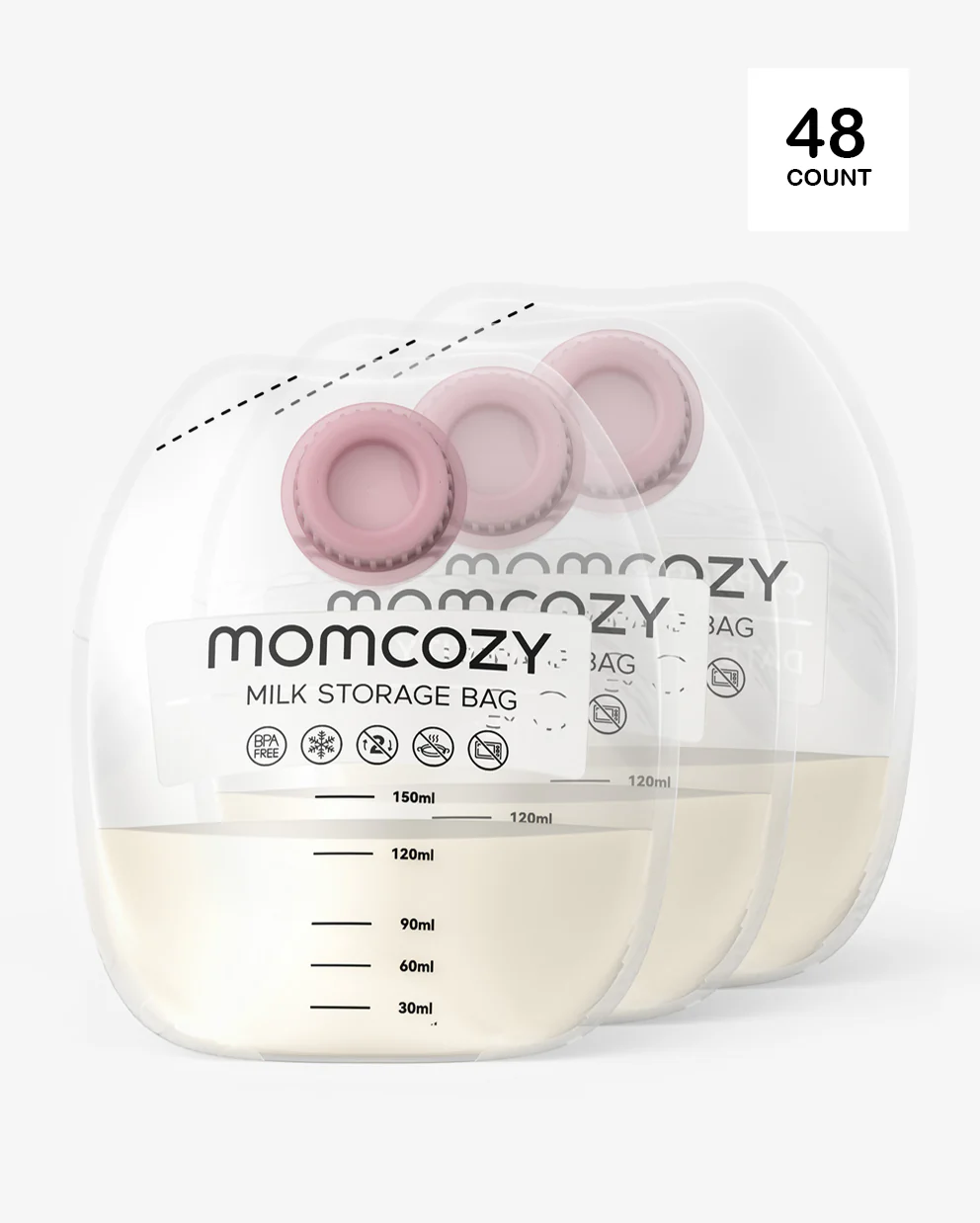 Momcozy Screw-on Woreczki do Przechowywania Mleka Matki (48 szt.) - Image 2