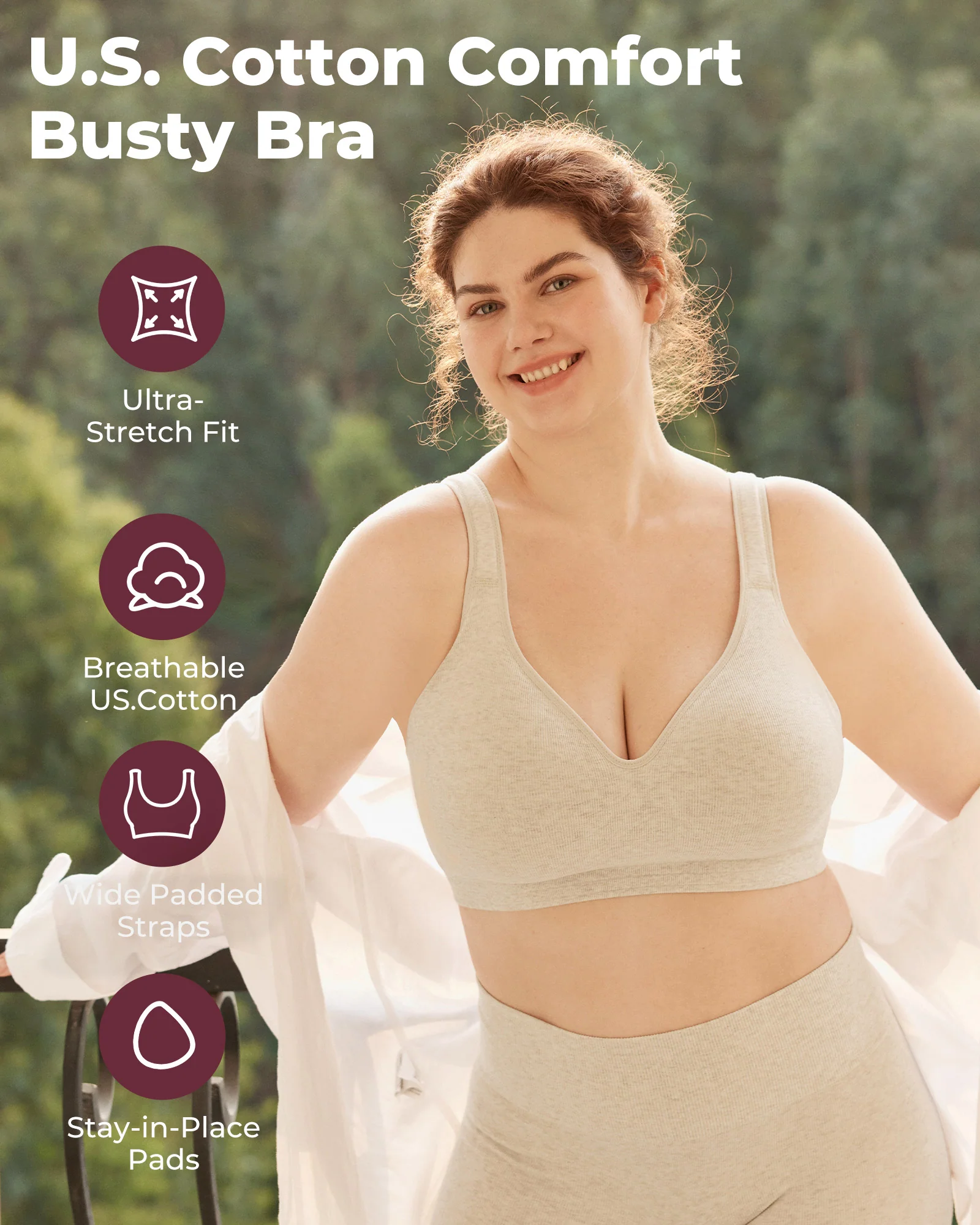Momcozy U.S. Bawełniane Bezszwowe Biustonosze Codzienne - Image 3