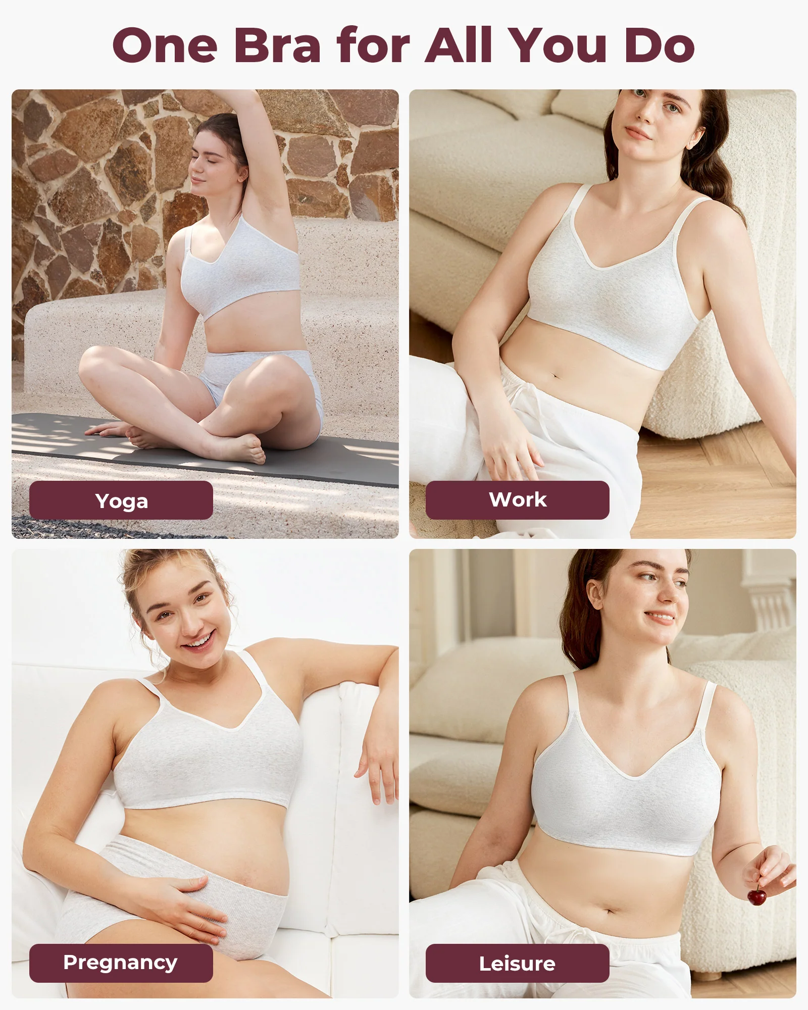 Momcozy U.S. Bawełniane Bezszwowe Biustonosze Codzienne - Image 7