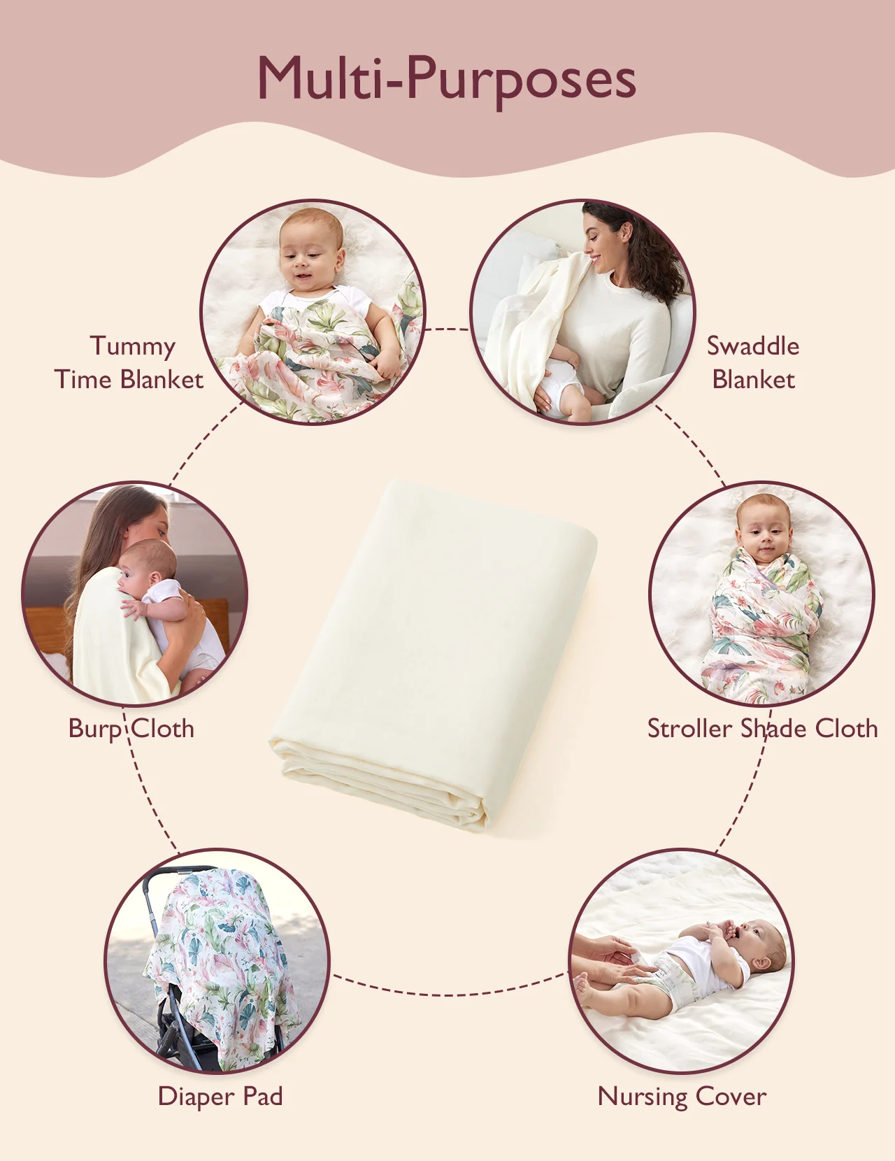 Momcozy Softness Swaddle Koce - piękny królik (2 paczki) - Image 2