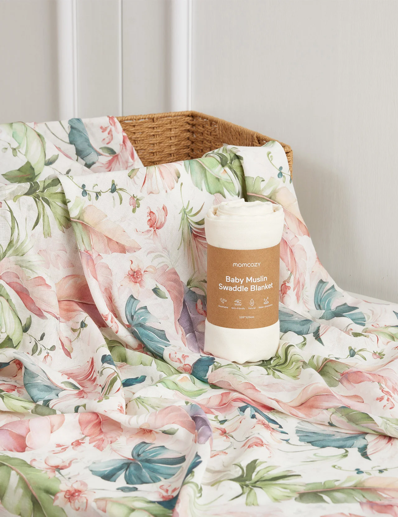 Momcozy Softness Swaddle Koce - piękny królik (2 paczki) - Image 7
