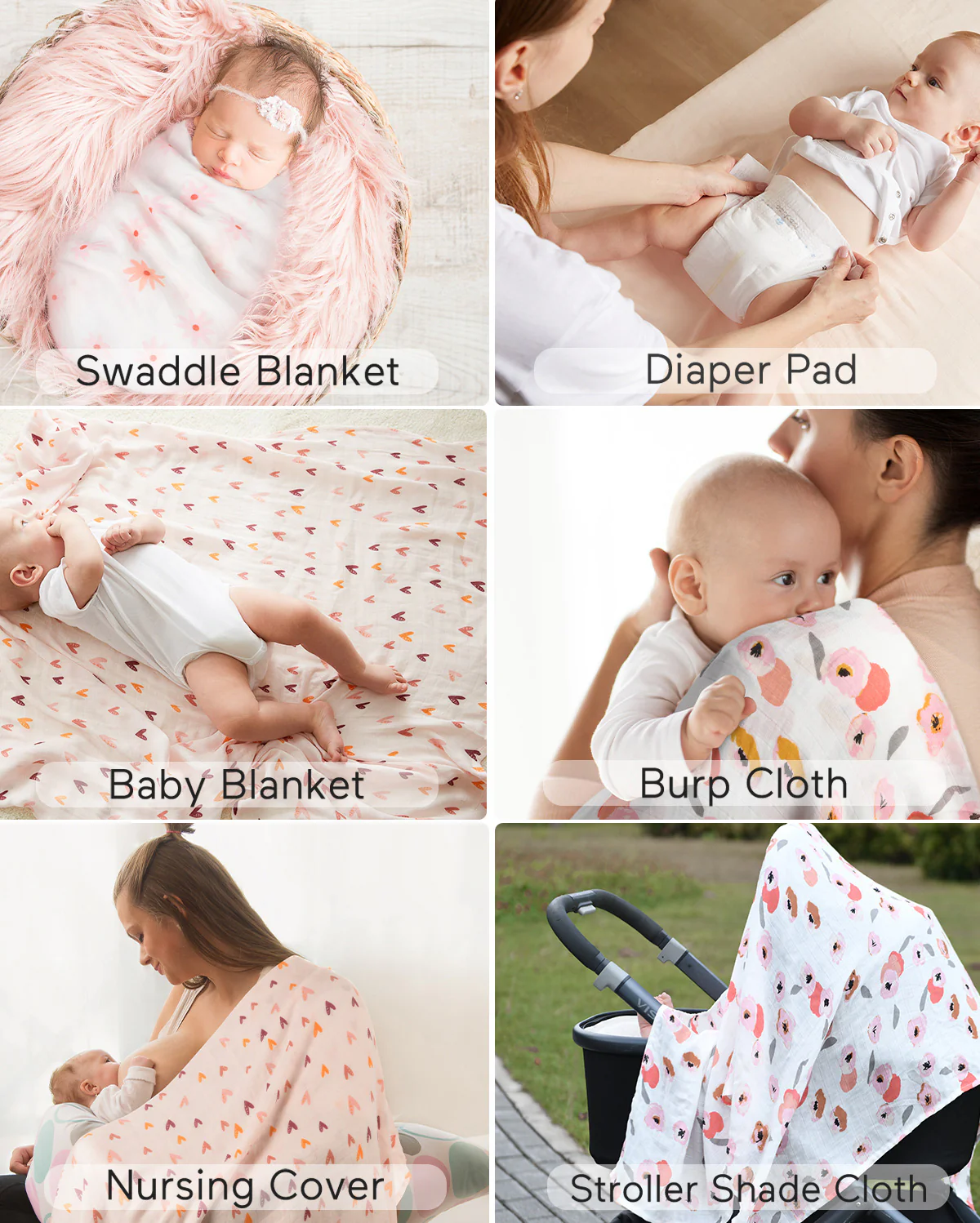 Momcozy Muślin Swaddle Baby Koce, 4 paczki - Image 45