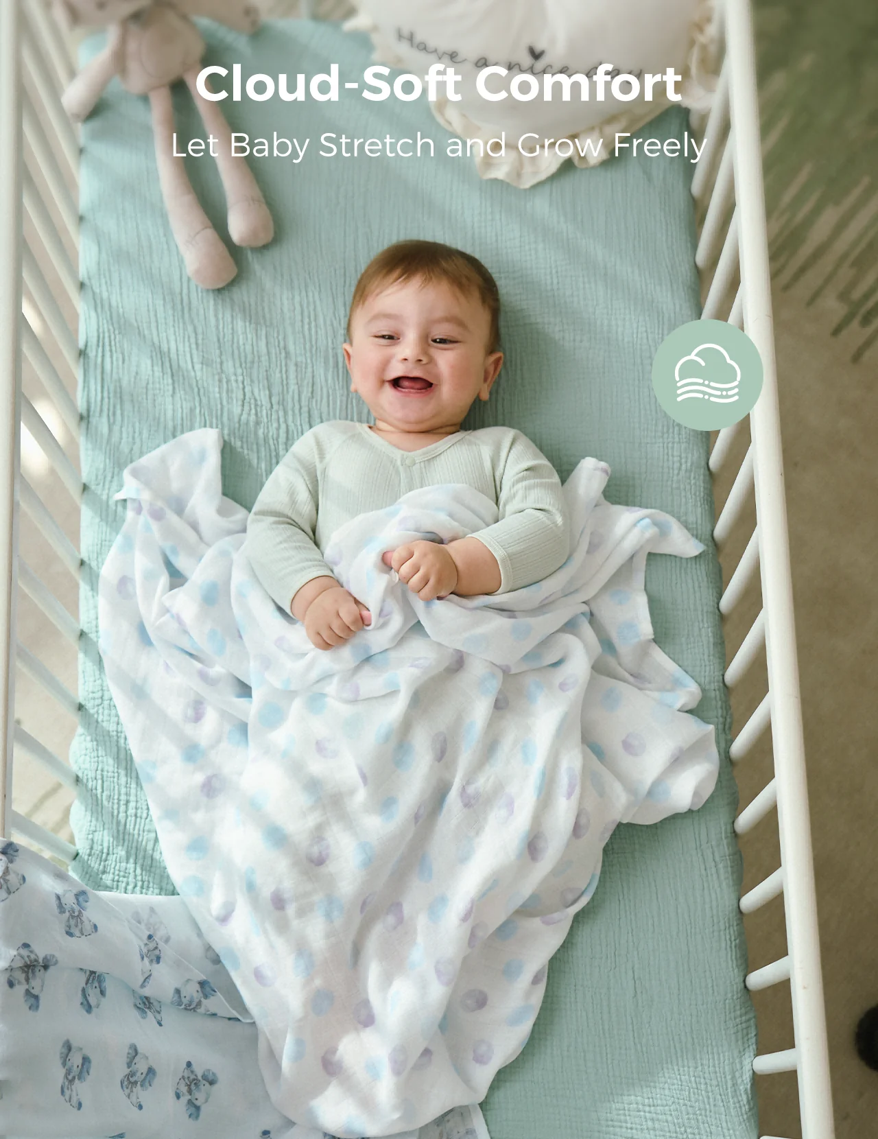 Momcozy Softness Swaddle Koce - piękny królik (2 paczki) - Image 3