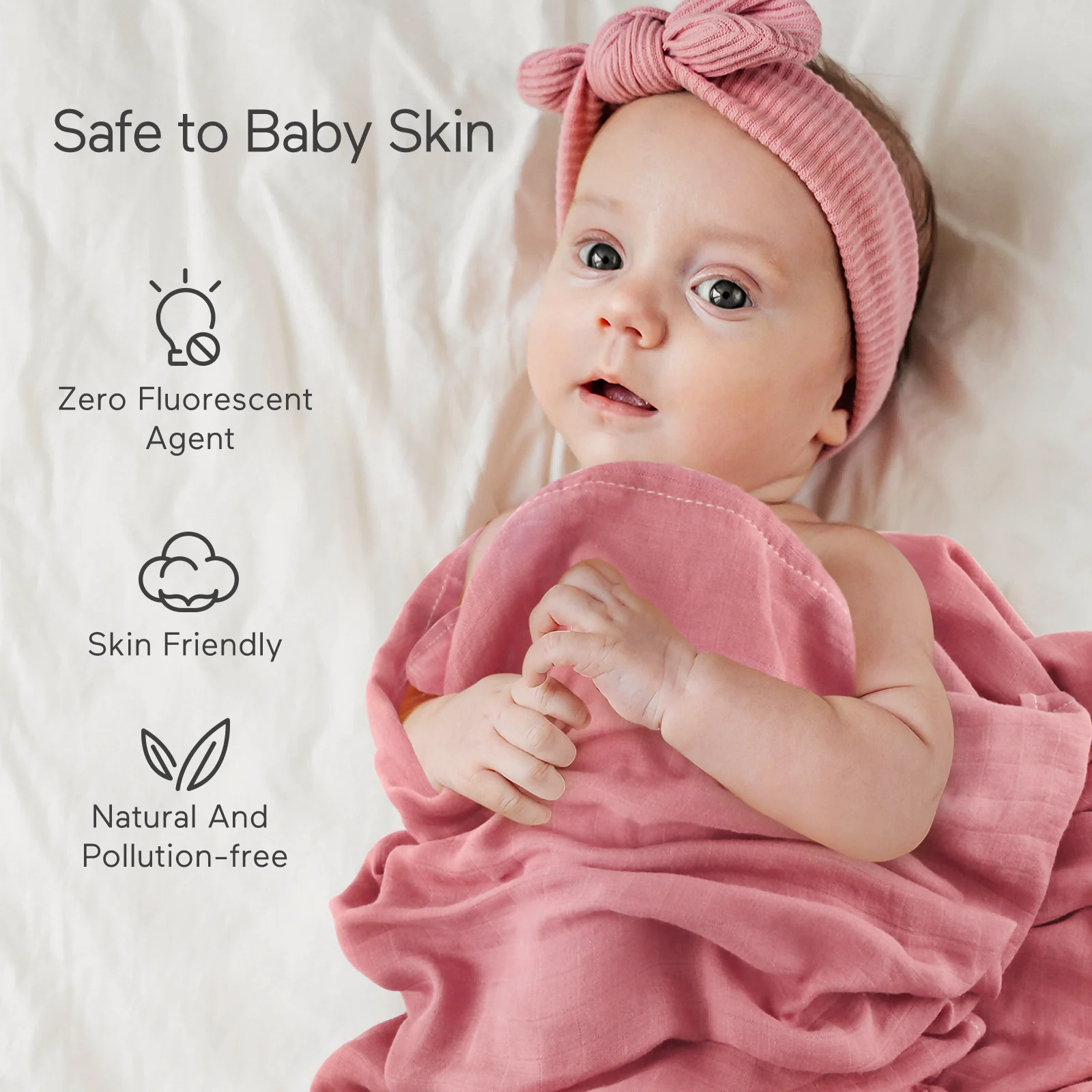 Momcozy Softness Swaddle Koce - Purple Flower (2 paczki) - Image 6