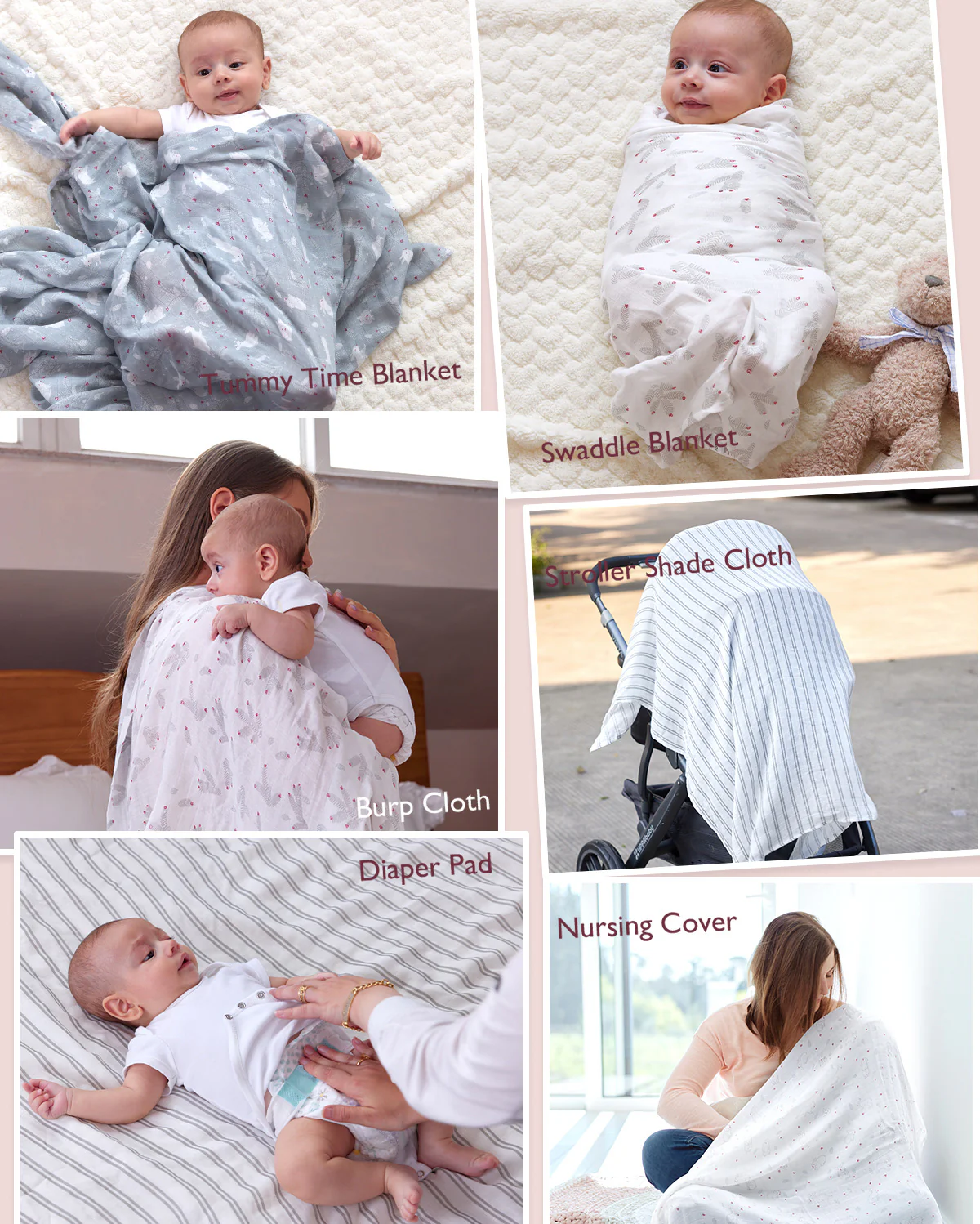 Momcozy Softness Swaddle Koce - Urocza Królik (4 paczki) - Image 6