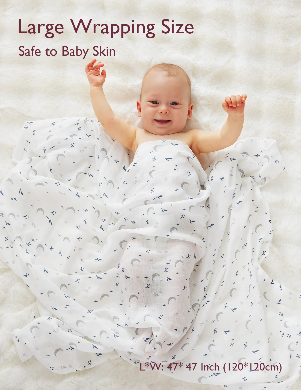 Momcozy Softness Swaddle Koce - Purple Flower (2 paczki) - Image 4