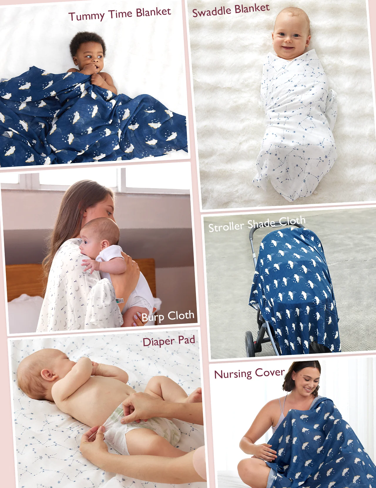 Momcozy Softness Swaddle Koce - Purple Flower (2 paczki) - Image 5