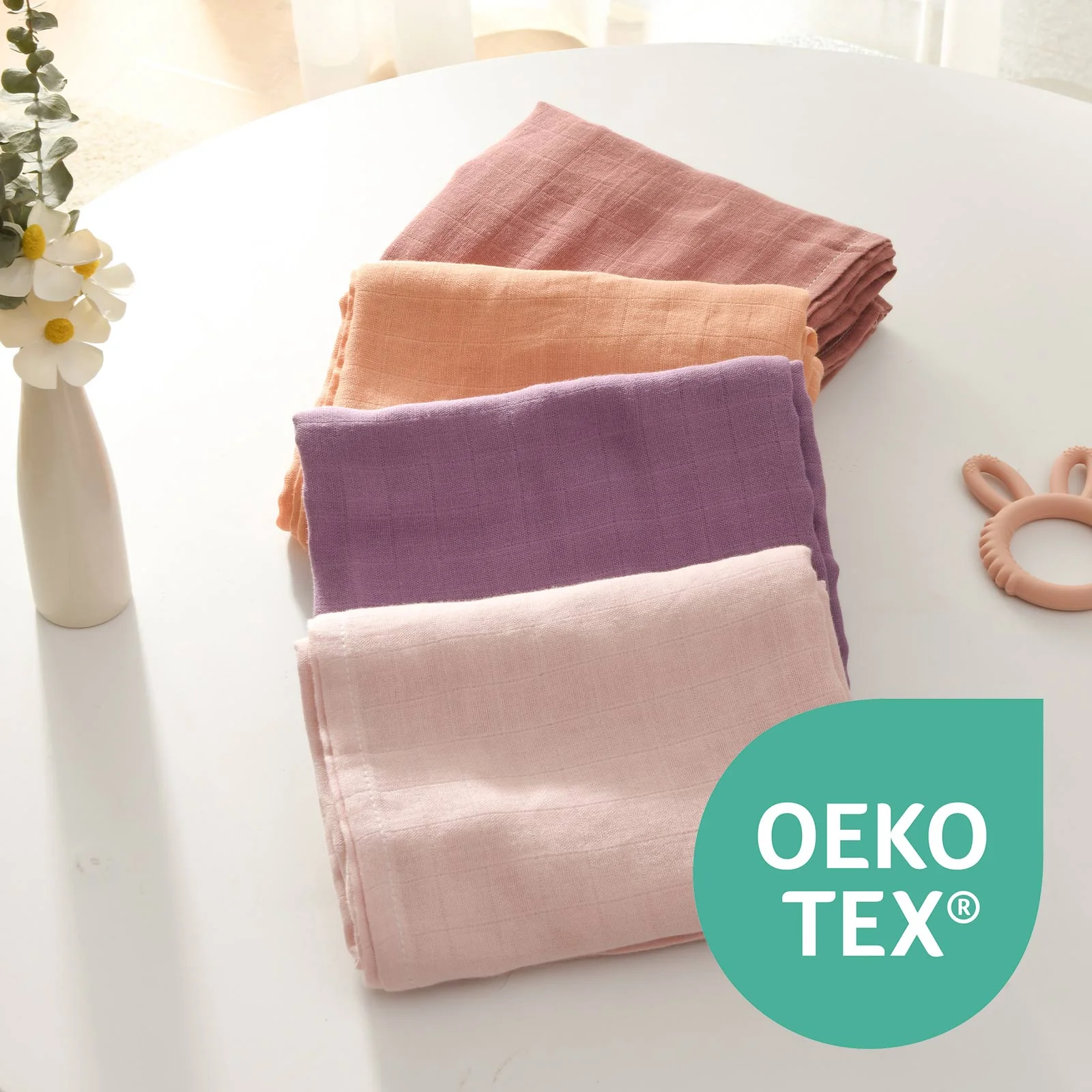 Momcozy Softness Swaddle Koce - Purple Flower (2 paczki) - Image 3