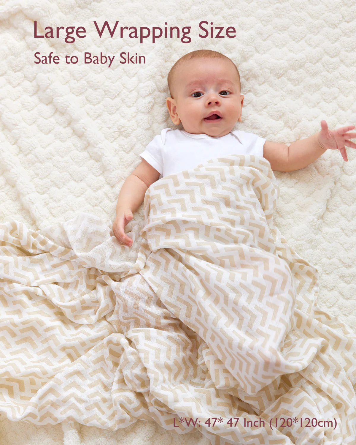 Momcozy Muślin Swaddle Baby Koce, 4 paczki - Image 7