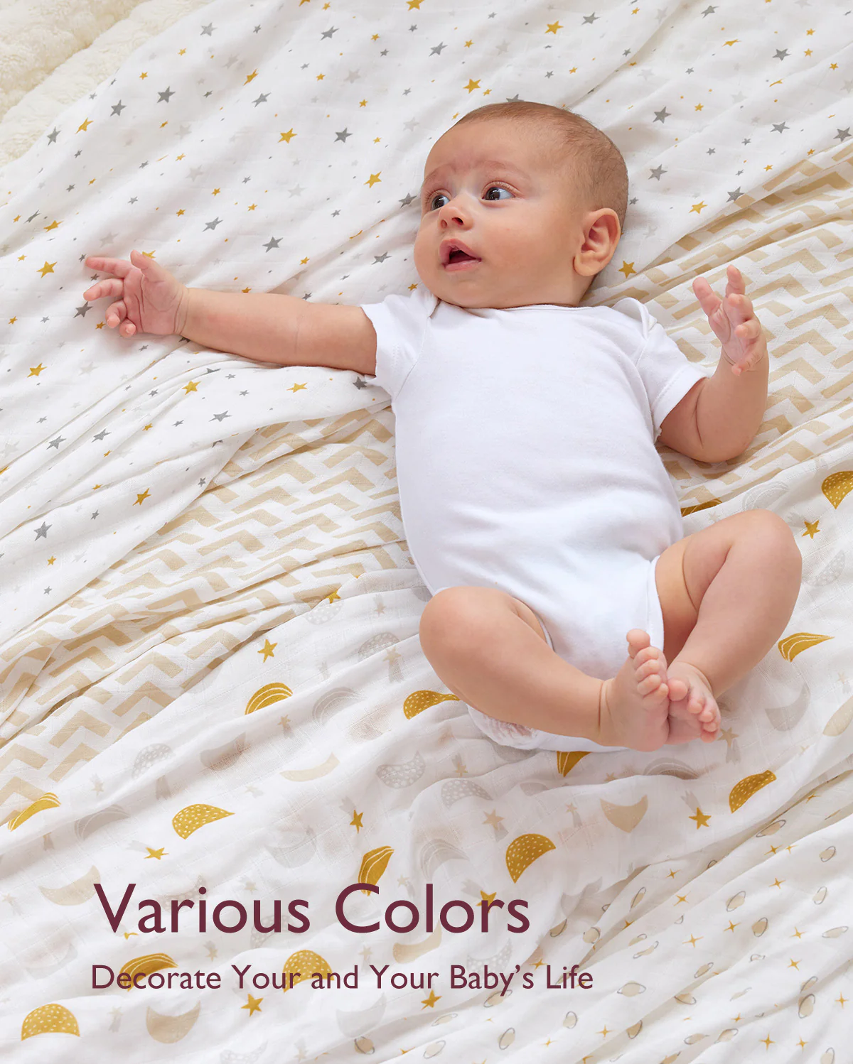 Momcozy Muślin Swaddle Baby Koce, 4 paczki - Image 11