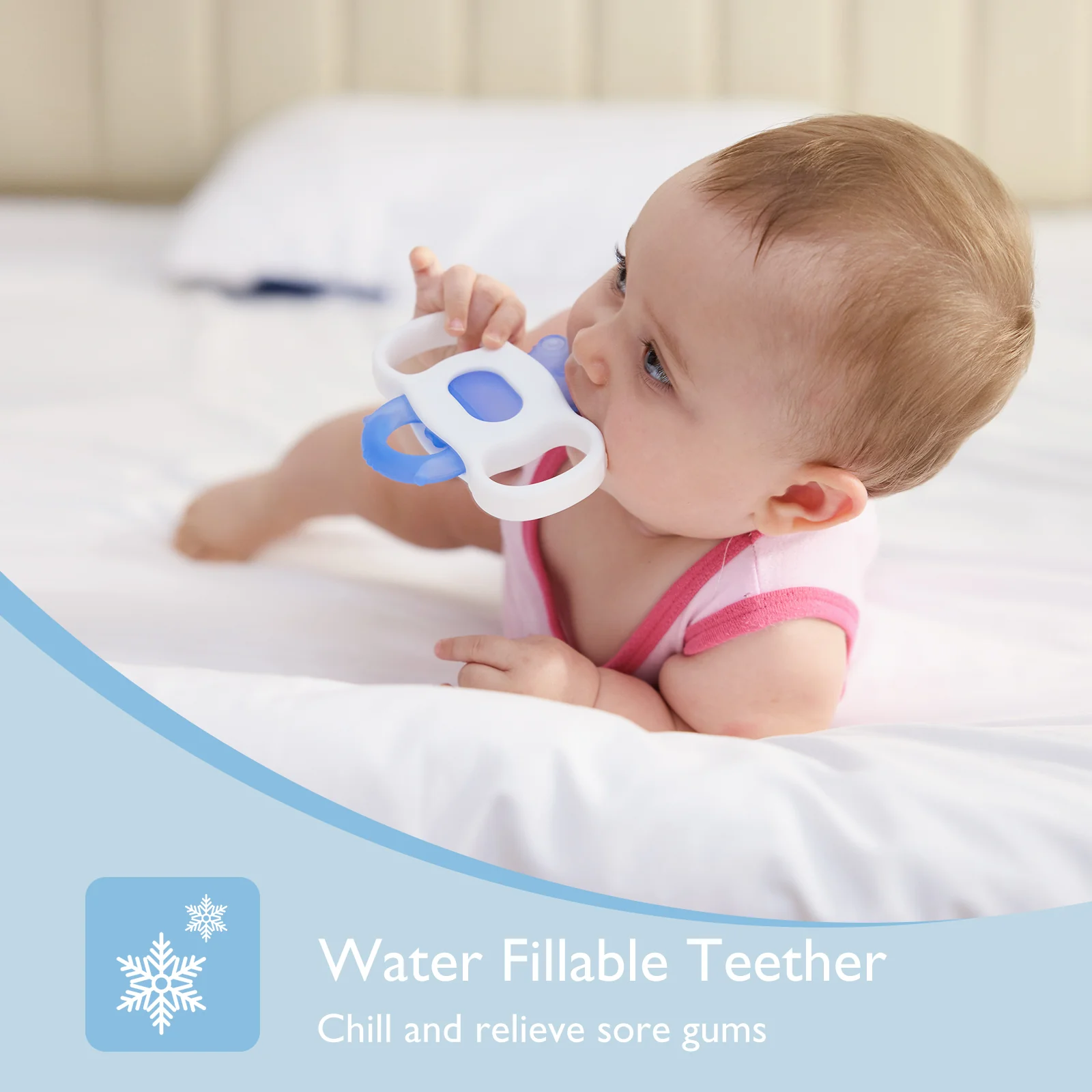 Momcozy Water Fillable Teether (Blue and Yellow 2 Pcs) - Image 4