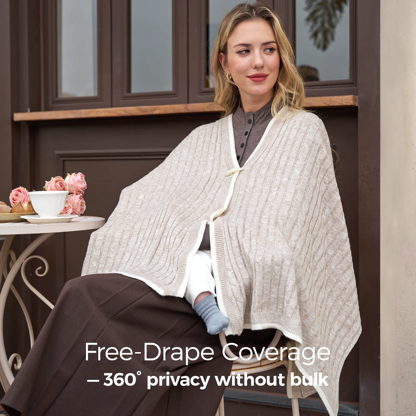 Momcozy Chusta do Karmienia - Miękkie, Oddychające, Wielofunkcyjne Ponczo Zapewniające Prywatność - Image 11
