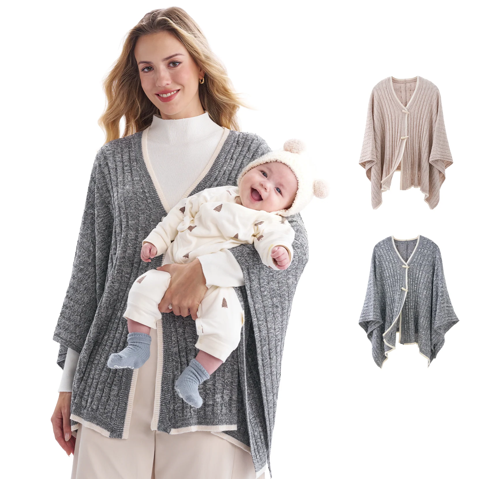 Momcozy Chusta do Karmienia - Miękkie, Oddychające, Wielofunkcyjne Ponczo Zapewniające Prywatność - Image 9