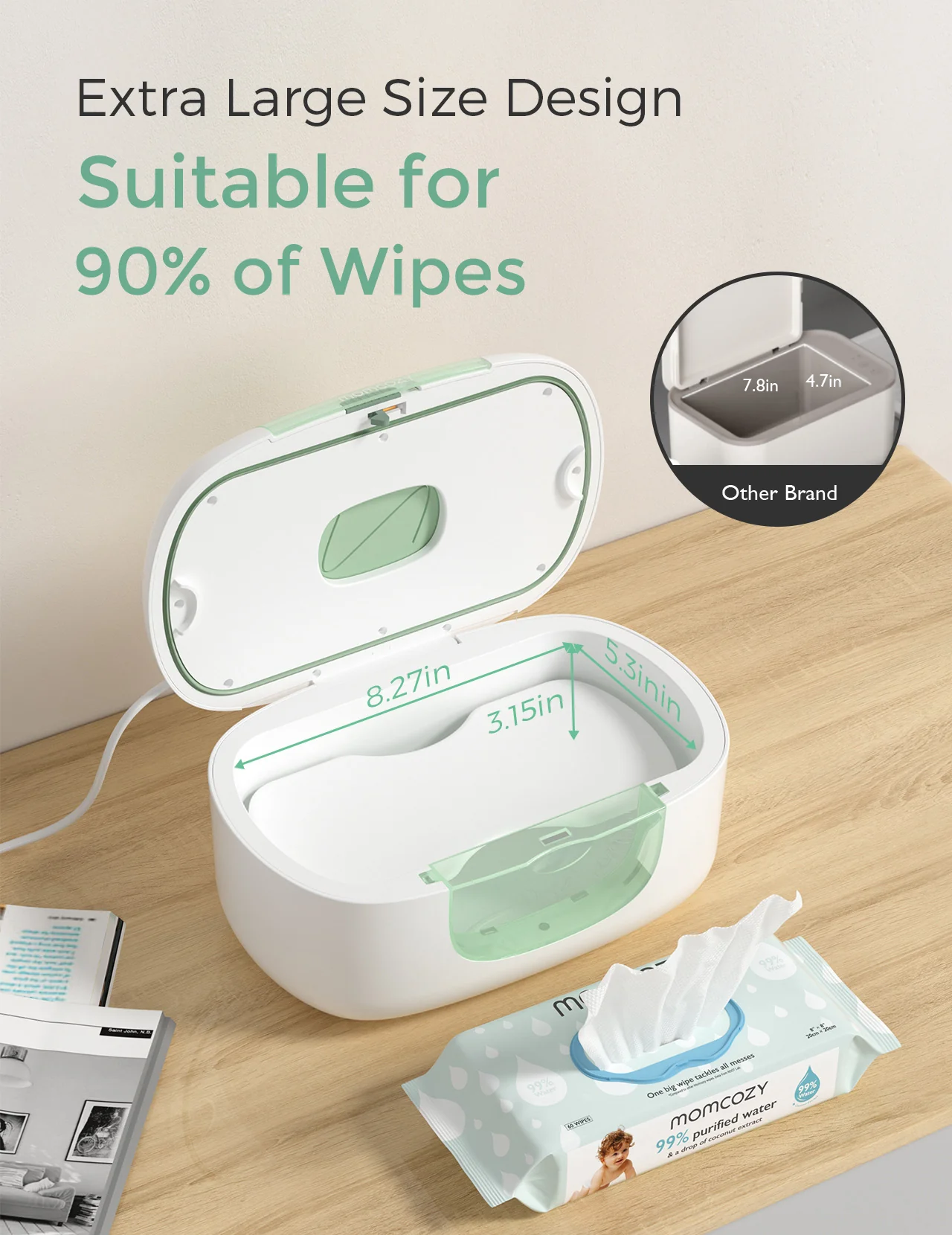 New Large Capacity Baby Wipe Warmer Compatible with 60-80pcs - Image 5