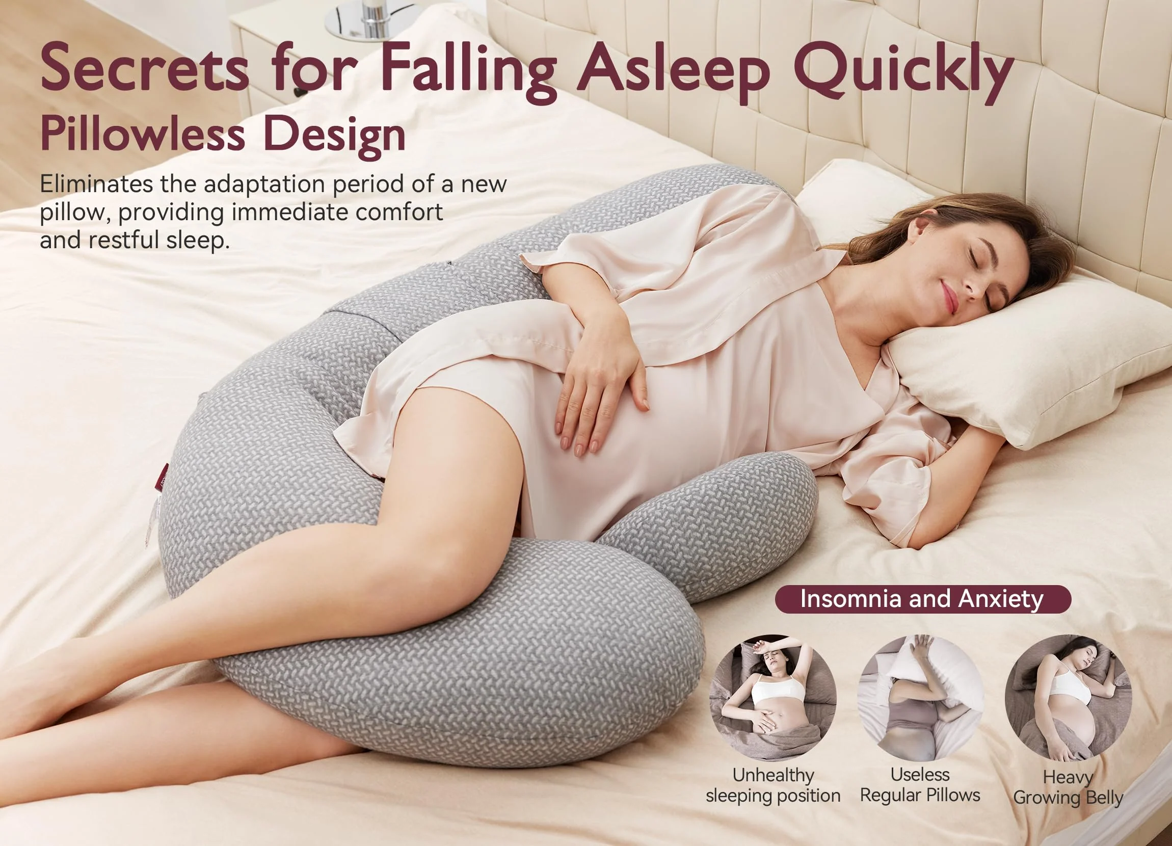 Original F Shaped Pregnancy Pillows with Adjustable Wedge Pillow - Image 10