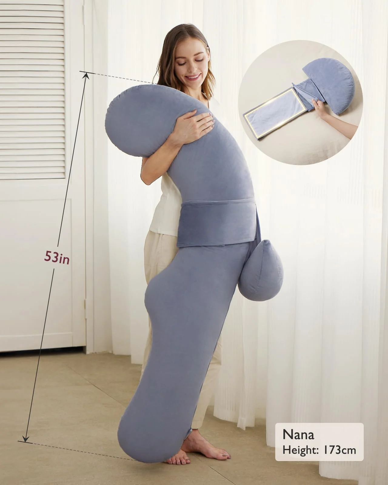 Original F Shaped Pregnancy Pillows with Adjustable Wedge Pillow - Image 6