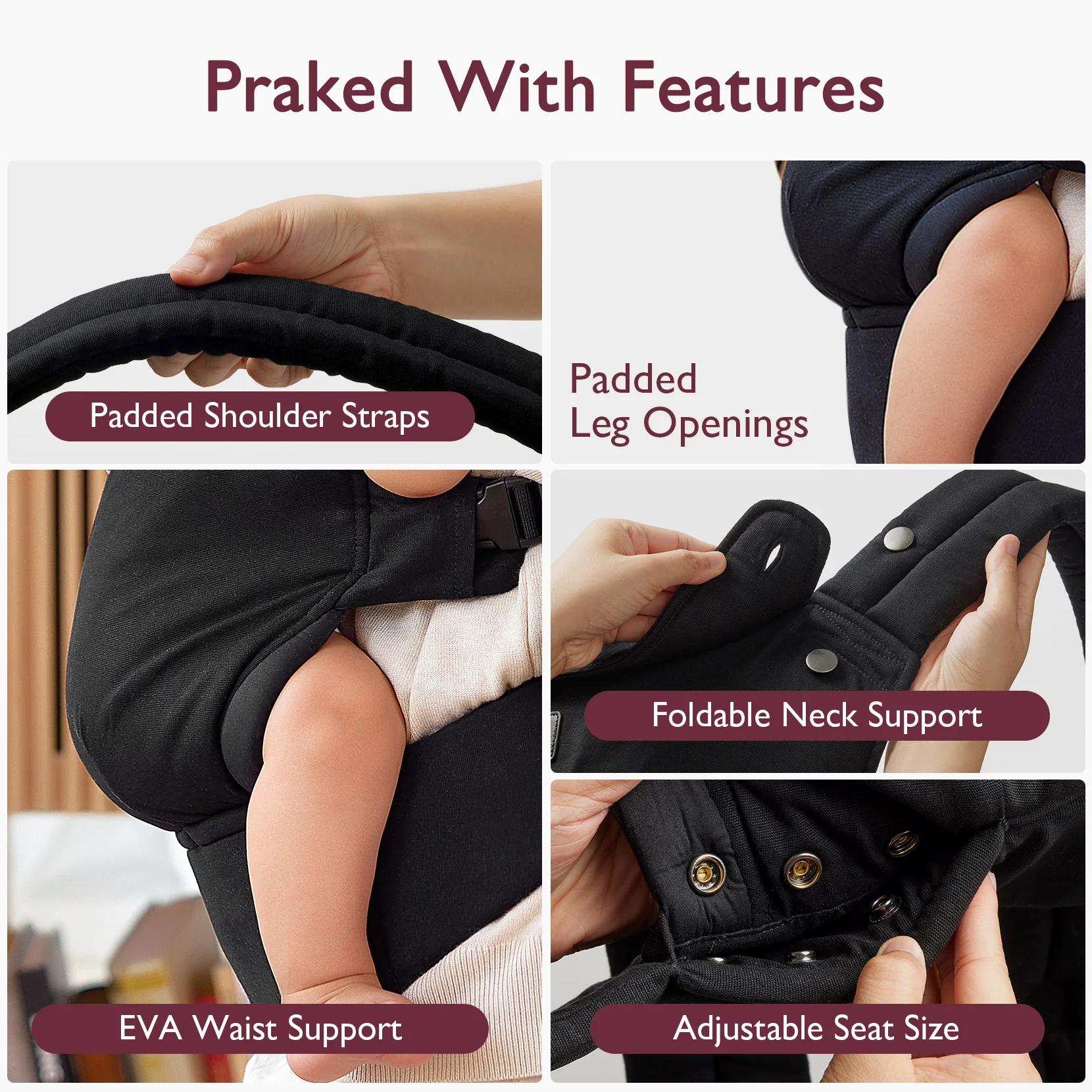 PureHug Nosidełko dla Dzieci - Ergonomiczne, Wygodne i Lekkie - Image 5