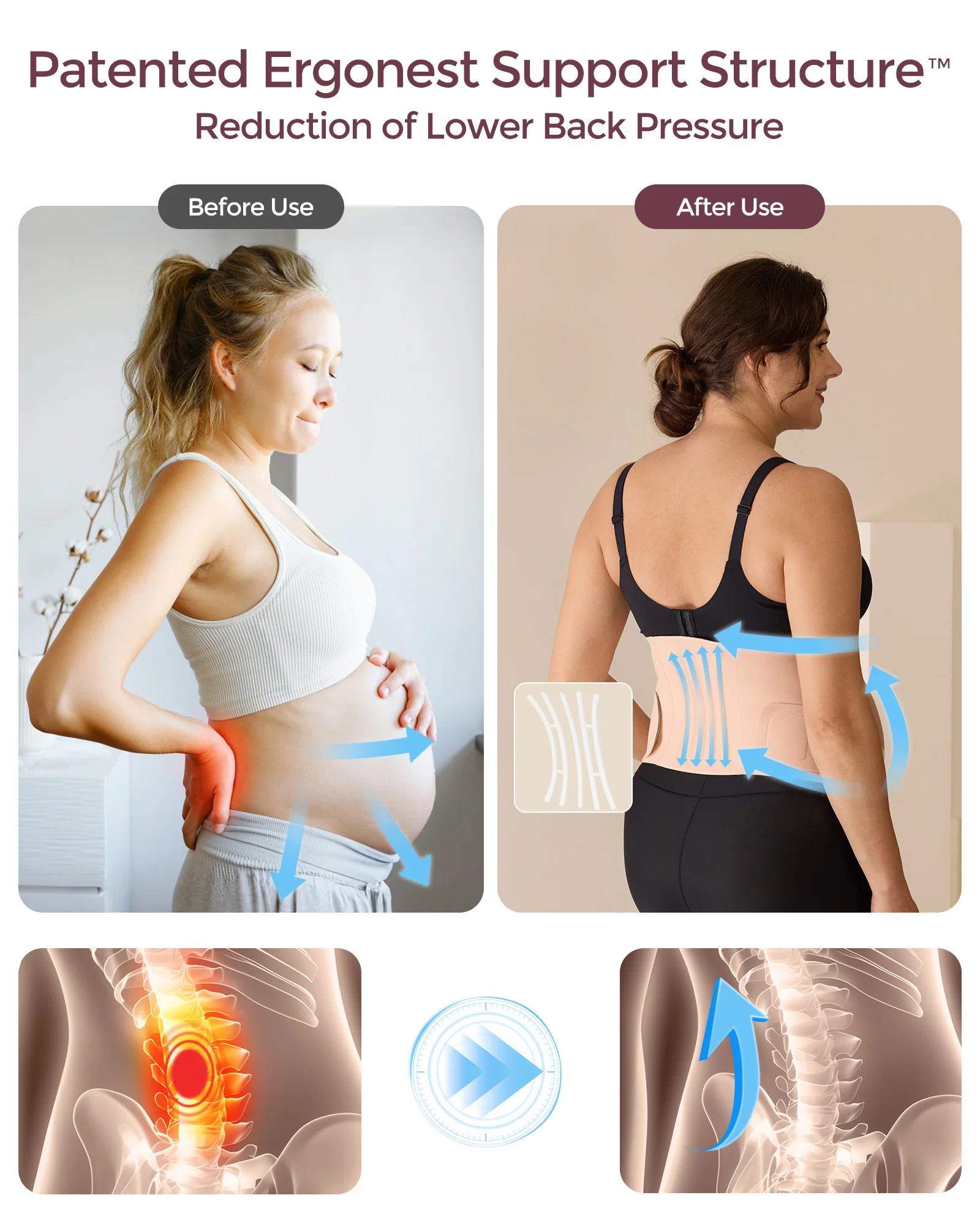 Zestaw Komfortowy na Ciążę: Pas ciążowy Ergonest i Huggable Poduszka Ciażowa - Image 6