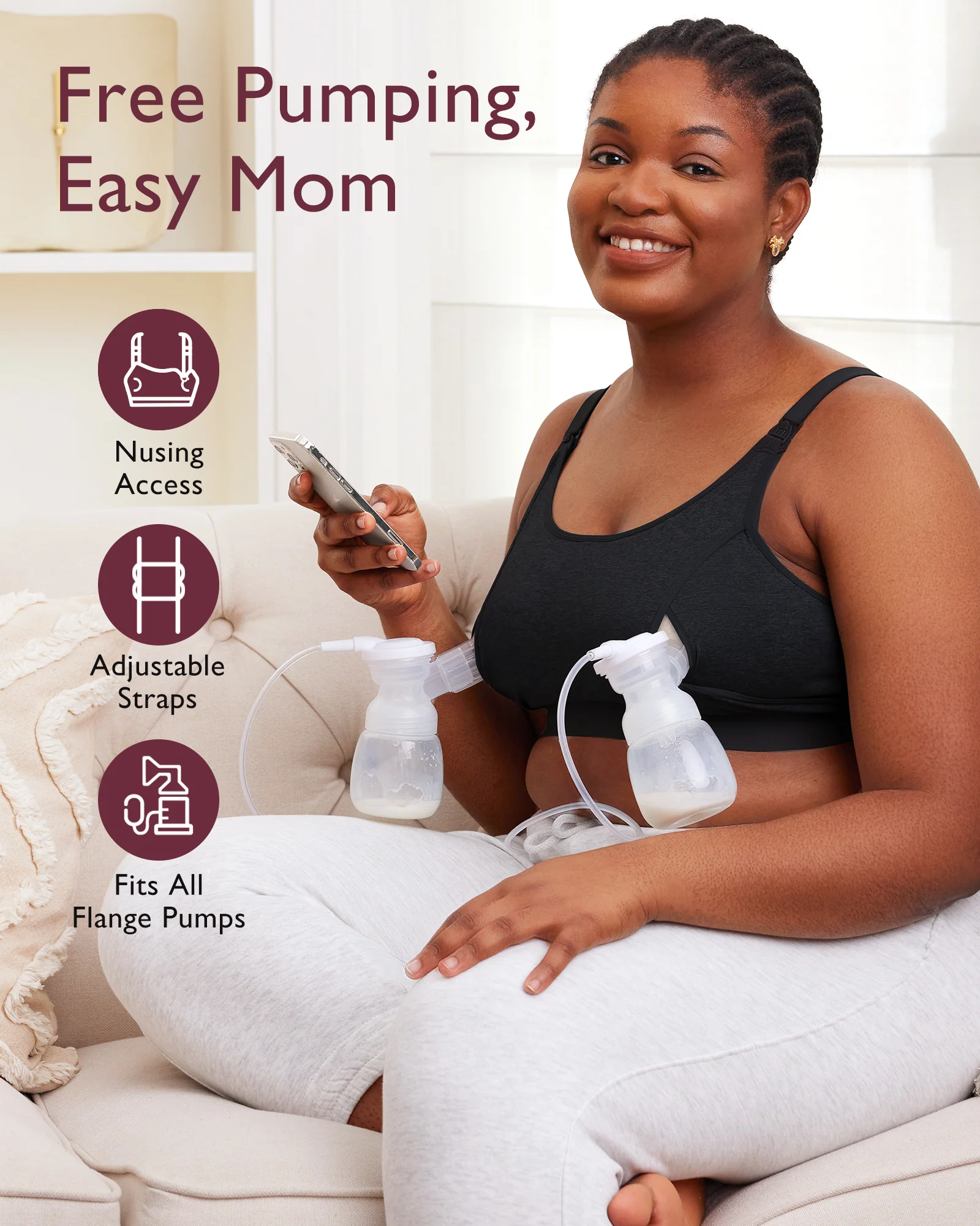 Ultra Soft Seamless Nursing Bra YN21 & The Original: Our Basic Pumping Bra YN08 Bundle - Image 14